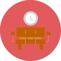 Waiting Room Flat Circle Icon vector