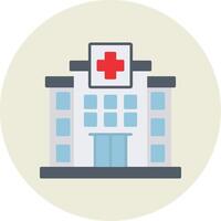 Hospital Flat Circle Icon vector