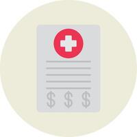 Medical Bill Flat Circle Icon vector