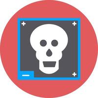 Skull X - ray Flat Circle Icon vector