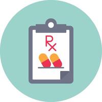 Prescription Flat Circle Icon vector