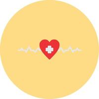 Heartbeat Flat Circle Icon vector