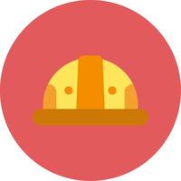 Helmet Flat Circle Icon vector