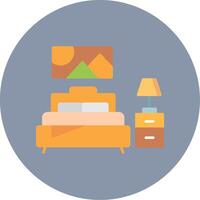 Bedroom Flat Circle Icon vector