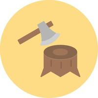 Deforestation Flat Circle Icon vector