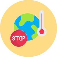 Stop Global Warming Flat Circle Icon vector