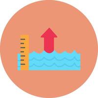 Sea Level Rise Flat Circle Icon vector