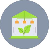 Greenhouse Flat Circle Icon vector