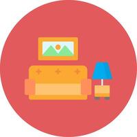 Living Room Flat Circle Icon vector