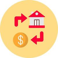 Property Exchange Flat Circle Icon vector