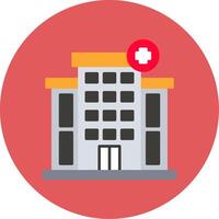 Hospital Flat Circle Icon vector