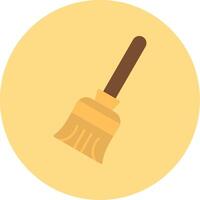 Broom Flat Circle Icon vector