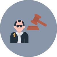 Judge Giving Order Flat Circle Icon vector