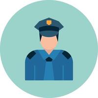 Policeman Flat Circle Icon vector