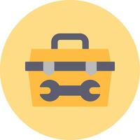 Toolbox Flat Circle Icon vector