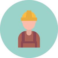 Builder Flat Circle Icon vector