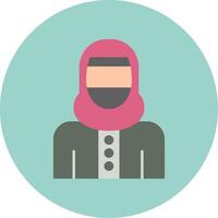 Woman with Niqab Flat Circle Icon vector