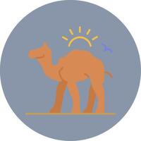 Camel Flat Circle Icon vector