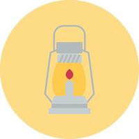 Gas Lamp Flat Circle Icon vector