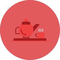 Teapot Flat Circle Icon vector