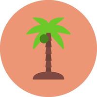 Coconut Tree Flat Circle Icon vector