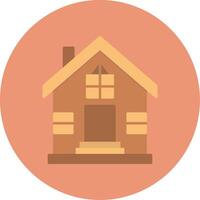 Hut Flat Circle Icon vector