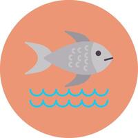 Fish Flat Circle Icon vector