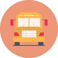 School Bus Flat Circle Icon vector