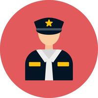 Officer Flat Circle Icon vector