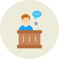 Speech Flat Circle Icon vector