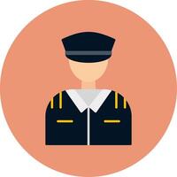 Pilot Flat Circle Icon vector