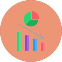 Pie Chart Flat Circle Icon vector