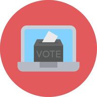 Online Voting Flat Circle Icon vector