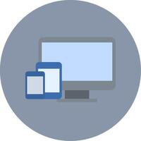 Responsive Design Flat Circle Icon vector