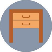 Side Table Flat Circle Icon vector