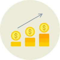 Chart Flat Circle Icon vector