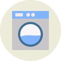 Laundry Machine Flat Circle Icon vector