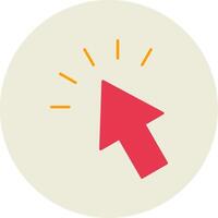 Mouse Cursor Flat Circle Icon vector