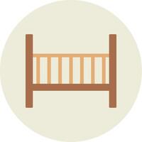 bebé cuna plano circulo icono vector