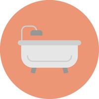 bañera tina plano circulo icono vector