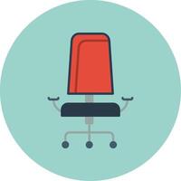 Office chair Flat Circle Icon vector