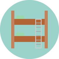 Bunk Bed Flat Circle Icon vector