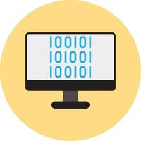 Binary Code Flat Circle Icon vector