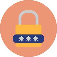 Lock Flat Circle Icon vector