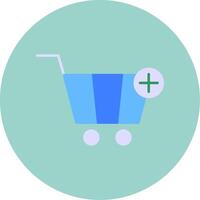 Add To Cart Flat Circle Icon vector