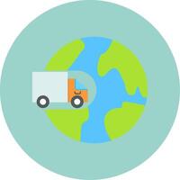 International Shipping Flat Circle Icon vector