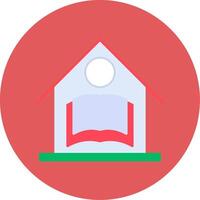 Home School Flat Circle Icon vector