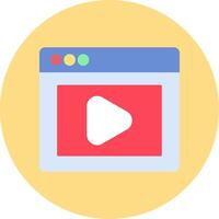 Online Class Flat Circle Icon vector