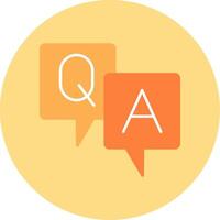 Question And Answer Flat Circle Icon vector