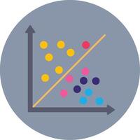 Scatter Graph Flat Circle Icon vector